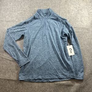 Zyia Mens 1/4 Zip Size Small Heather Blue Comfy Pullover Athletic Running